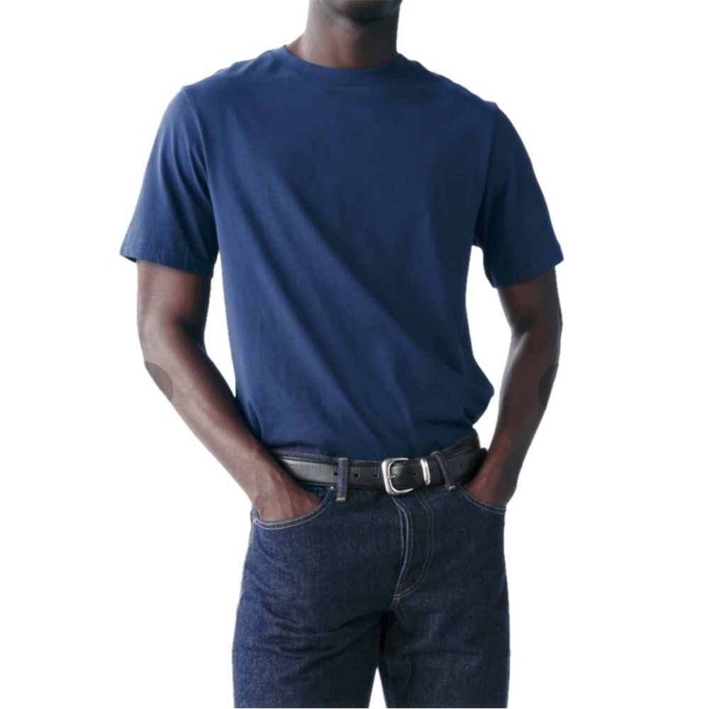 AYR Navy Pima Cotton Short Sleeve Tee Shirt. Size Medium.